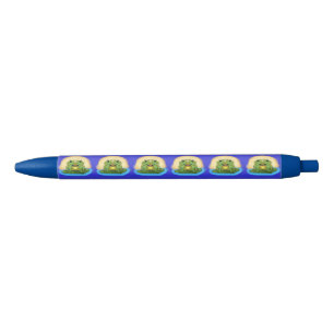 Noir Grenouille heureuse sur un stylo de protection de