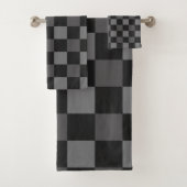 Noir & Gris À damiers Carré Plaid (En situation)