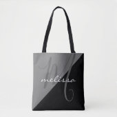 noir & gris beau sac fourre-tout Monogram avec son (Devant)