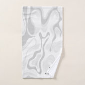 Noir, Gris Blanc Effet de marbre Minimal (Serviette à main)