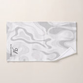 Noir, Gris Blanc Effet de marbre Minimal (Serviette à main)