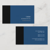 Noir gris Bleu Moderne Carte de visite Attrayant (Devant / Derrière)