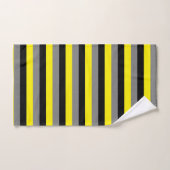 Noir, gris de charbon de bois et rayures de jaune (Serviette à main)