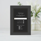 Noir Gris Or Moderne Mariage minimal RSVP (Debout devant)