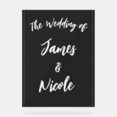 Noir Gris Or Moderne Minimal Mariage élégant (Recto)