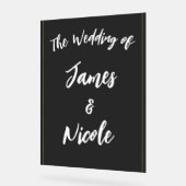 Noir Gris Or Moderne Minimal Mariage élégant (Angle)