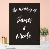 Noir Gris Or Moderne Minimal Mariage élégant (Mariage)