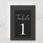 Noir Gris Or moderne Numéro de table minimal (Dos)