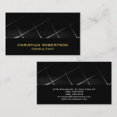 Noir Gris Plain Moderne Consultant Carte de visite (Devant / Derrière)