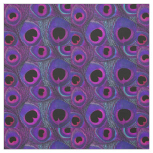 Noir gris rose pourpre de tissu de plume de paon