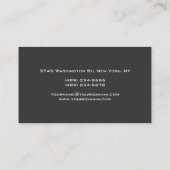 Noir gris rouge Unique Carte de visite simple (Dos)