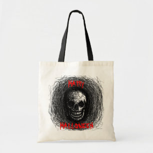 Noir heureux de crâne de sac de Halloween