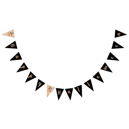 Noir heureux de sorcière de Halloween et bannière (Tout)