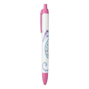 Noir Hippocampe heureux, stylo