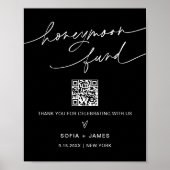 NOIR Honeymoon Fund Wedding Sign. Poster (Voorkant)