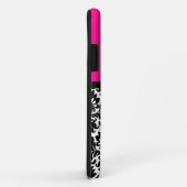 Noir "Hot rose" Damask Lace ID™ iPhone 5 Coque (Dos/Droite)