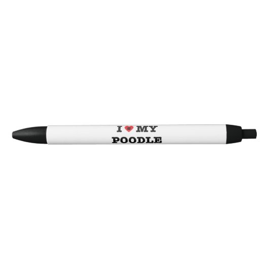 Noir I coeur mon stylo de caniche (Devant)
