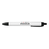 Noir I coeur mon stylo de caniche (Bas)
