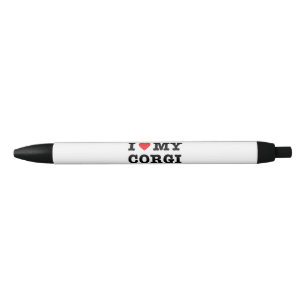 Noir I coeur mon stylo de corgi