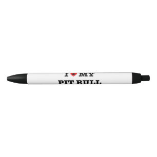 Noir I coeur mon stylo de pitbull