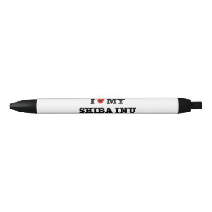 Noir I coeur mon stylo de Shiba Inu
