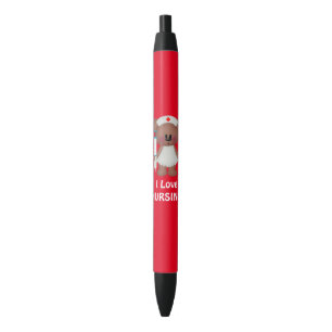 Noir I Love infirmière stylo à encre noire