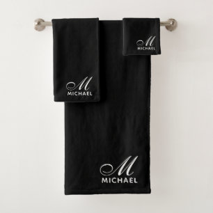 Noir initial de script blanc moderne