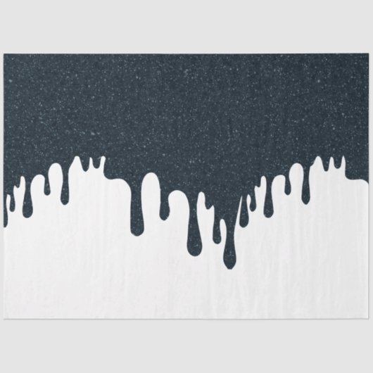 Noir Ink Drip Tissue Paper – Customizable Tissuepapier (Voorkant)