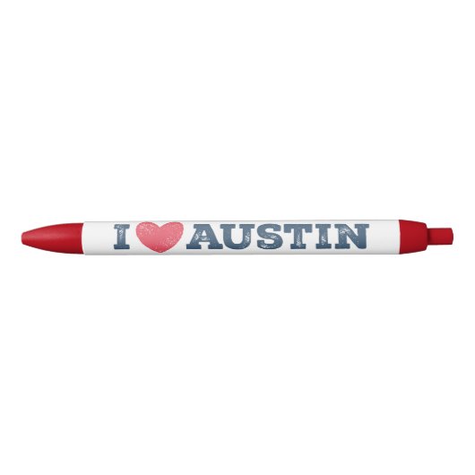 Noir J'aime le stylo d'Austin le Texas (Devant)