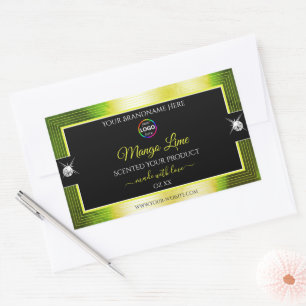 Noir jaune brillant vert avec logo Étiquette produ