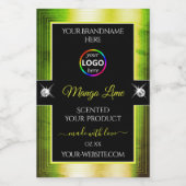 Noir jaune brillant vert avec logo Étiquette produ (Étiquettes simples)