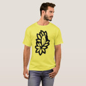 Noir jaune canari de T-shirt (Devant entier)