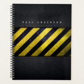 Noir Jaune Danger Stripes Ingénieur de constructio (Devant)