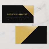 Noir Jaune Moderne Simple Carte de visite simple (Devant / Derrière)