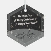 Noir Joyeux Noël Business Logo décoration simple (Recto)