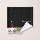 Noir Joyeux Noël Rouge Buffalo Plaid Gnome (Gant de toilette)