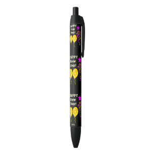 Noir Joyeux Nouvel An Souhaite Stylo