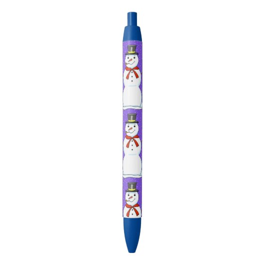 Noir Joyeux Stylo de Noël Snowman (devant Vertical)