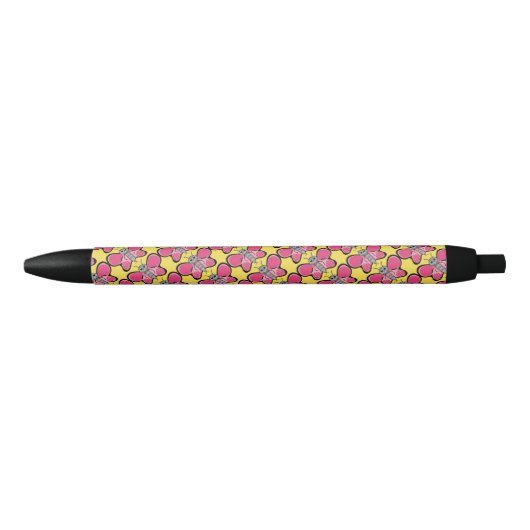 Noir Joyeux stylo papillon rose (Devant)