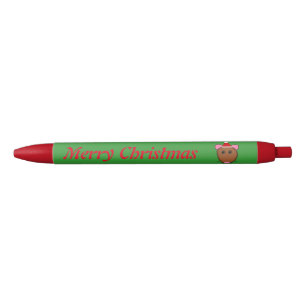 Noir Joyeux Stylo personnalisé de la souris de Noël