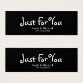 Noir 'Juste pour vous' Mariage faveur tag cadeau (Devant & derrière)