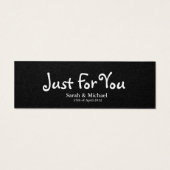 Noir 'Juste pour vous' Mariage faveur tag cadeau (Dos)