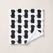 Noir Labrador Chien Design (Gant de toilette)