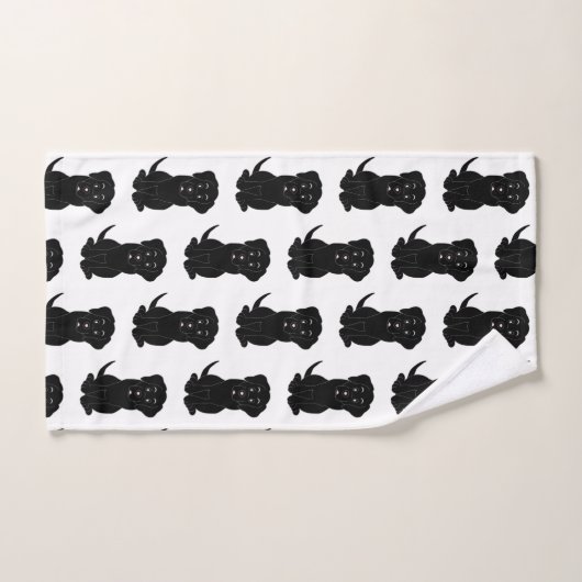 Noir Labrador Chien Design (Serviette à main)