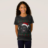 Noir Labrador Noël laide Sweat Drôle Chien Lo (Devant entier)