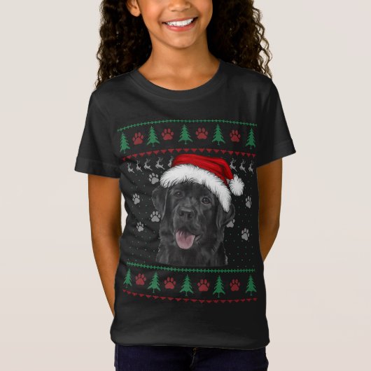 Noir Labrador Noël laide Sweat Drôle Chien Lo (Devant)