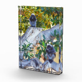 Noir Langur Singes Manger, Bloc Photo (Droite)