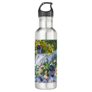 Noir Langur Singes Manger, Bouteille D'Eau 710 ml