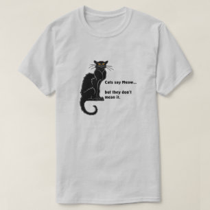 Noir "Les chats disent miaou..." T-shirt
