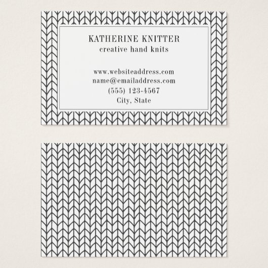 NOIR LIGNE KNIT Oceana Carte de visite (Devant & derrière)